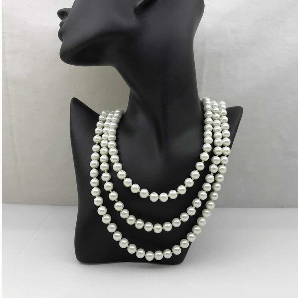 Vintage Style 60" Faux Pearl Rope Necklace Flapper Gatsby Retro Chic